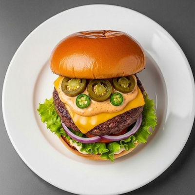 Spicy Burger With Cheese 