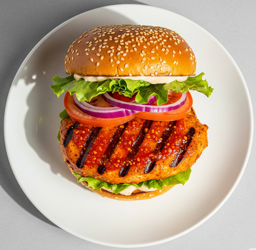 Grilled Bbq Hot Chicken Burger 